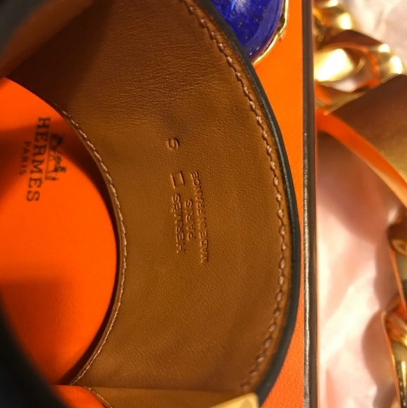 Authentic Hermes Collier de Chien Mississippi Blue Croc Alligator Cuff - Picture 4 of 16
